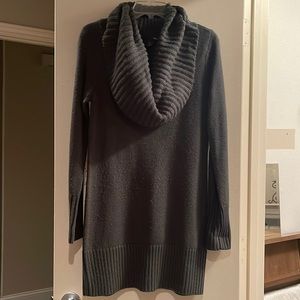 Cozy green sweater dress